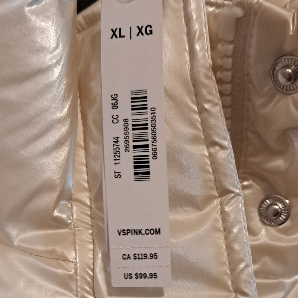 PINK Victoria's Secret Cream Puffer Vest - Picture 4 of 7